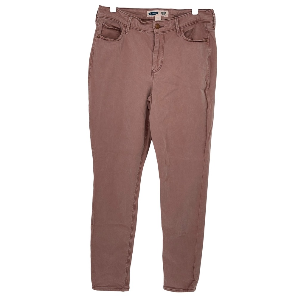 Old Navy Rockstar Super‎ Skinny High Rise Jeans Pink Salt Mauve 12